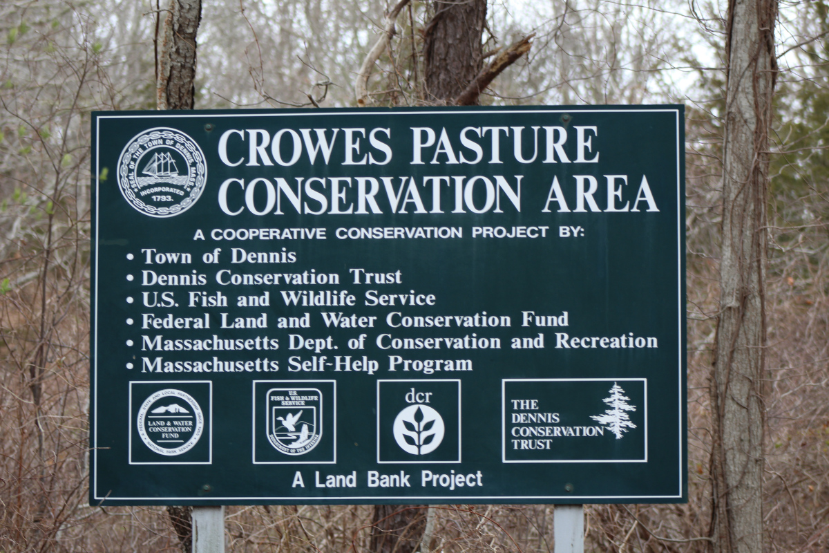 Sign for Crowe's Pasture Conservation Area