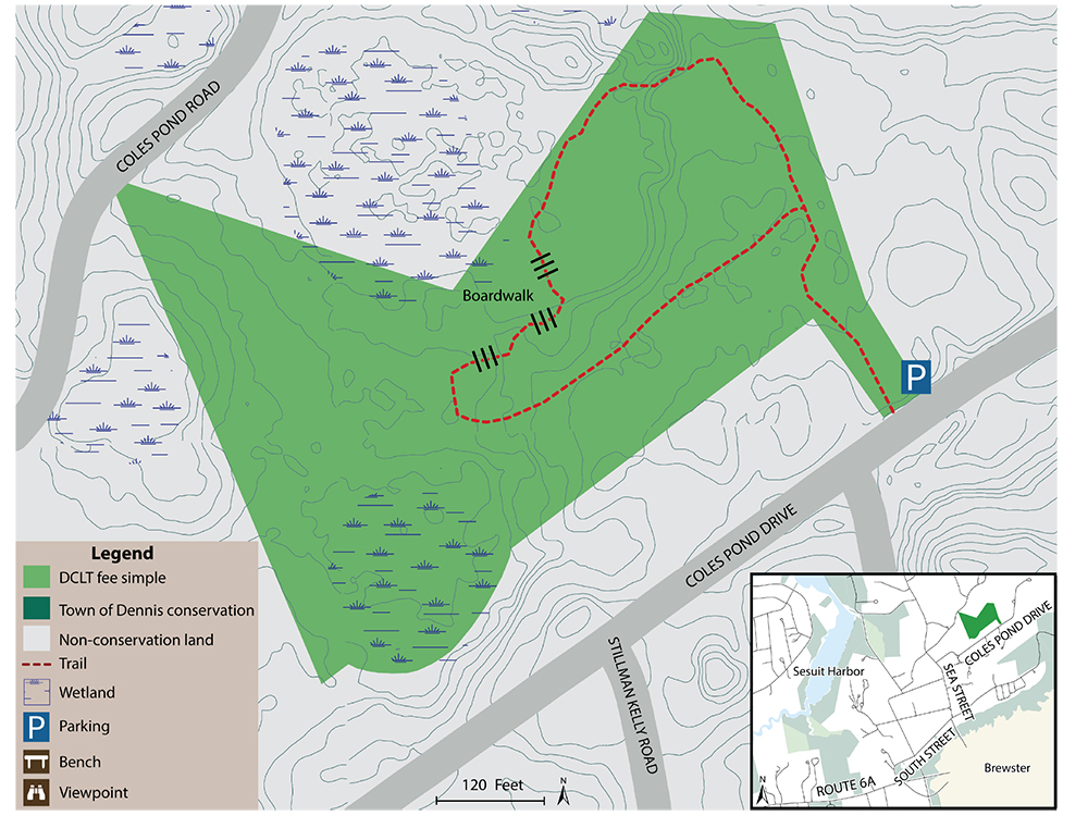 trail map coles pond bog