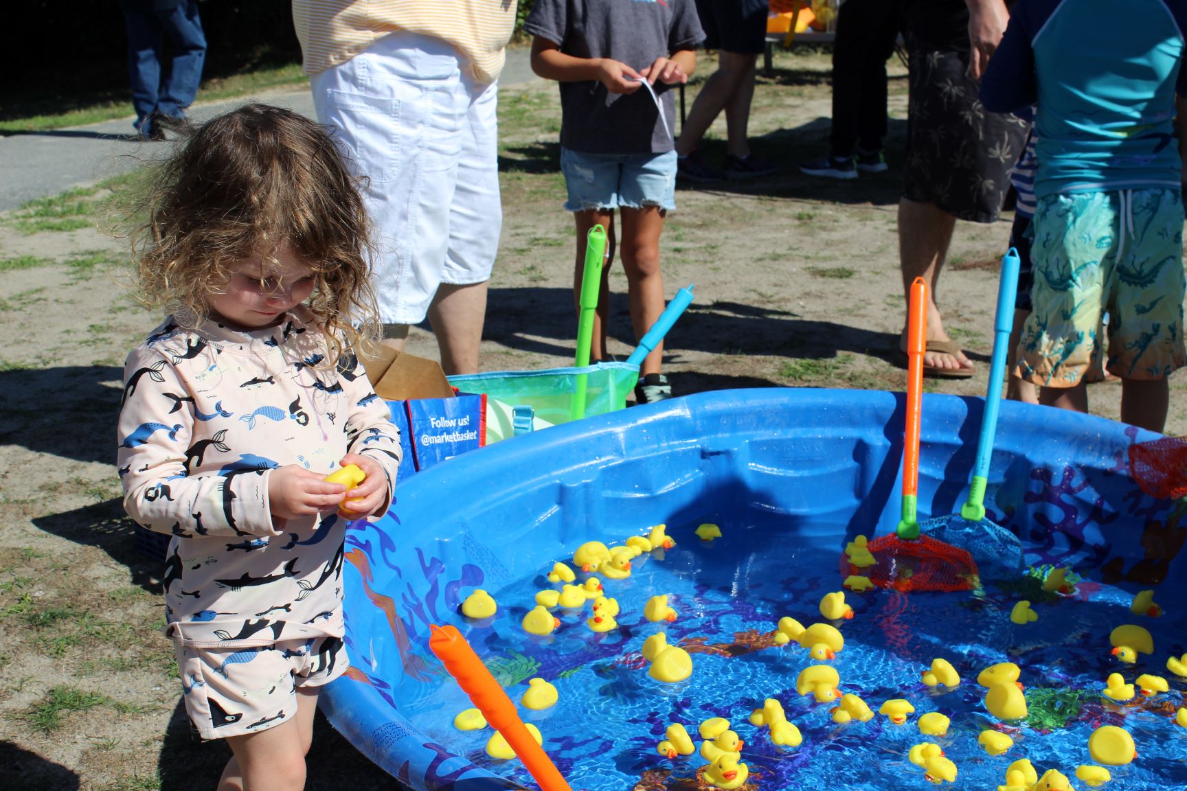 Kiddie pool with rubber ducks