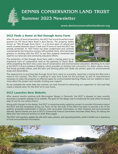 Cover of summer 2023 newsletter