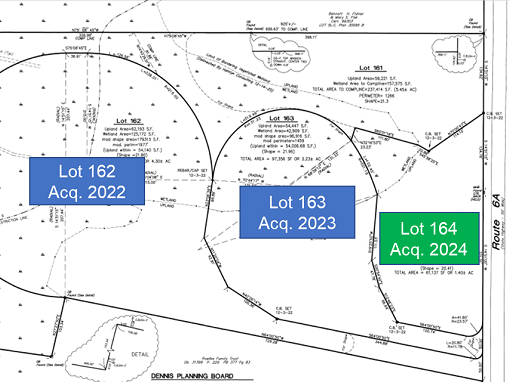 Map showing Tobey West lots now owned by DCLT.