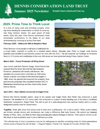 Dennis Conservation Land Trust Newsletter